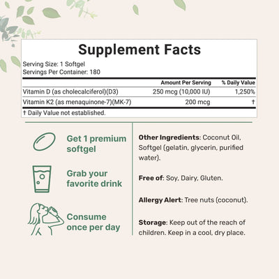 Serouna® Extra Strength Vitamin D3 & K2